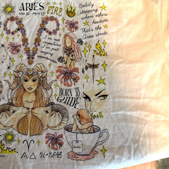 Ascolour White Aries Graphic Crop Top - Picture 6 of 9